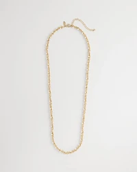 Faux Pearl Single-Strand Link Chain Necklace