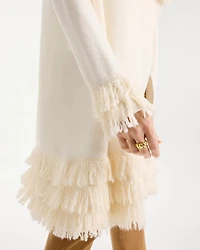 Fringed Long-Sleeve Coatigan
