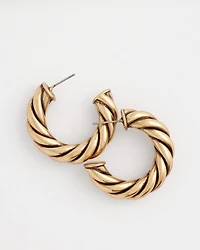 Gold Twisted Hoop Earrings