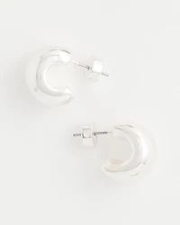 Silvertone Mini Hoop Earrings