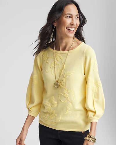 Golden Haze Embroidered Pullover