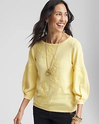 Golden Haze Embroidered Pullover