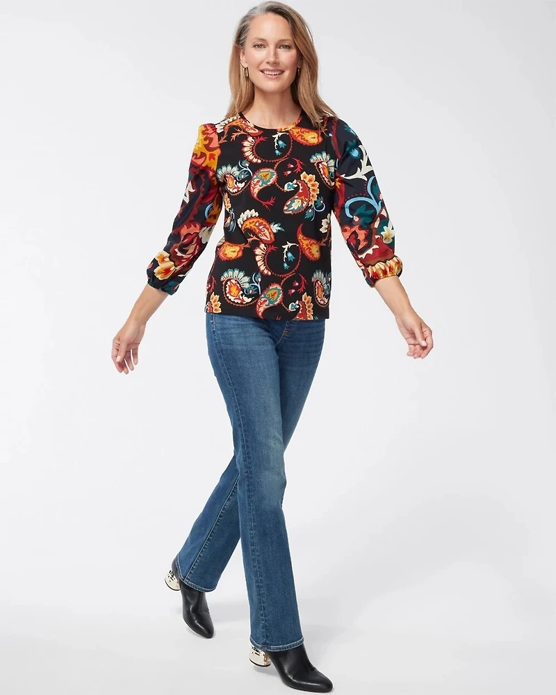 Denim Slim Pull-On Boot-Cut Jeggings
