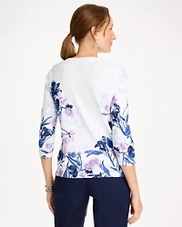 Printed Pima 3/4 Sleeve Tee