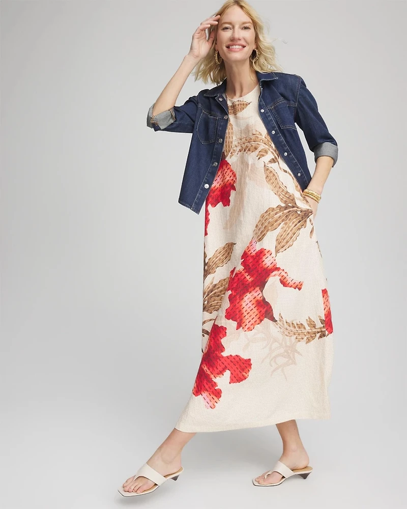 Floral Tank Linen Maxi Dress
