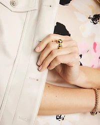 Gold Curvy Stretch Ring