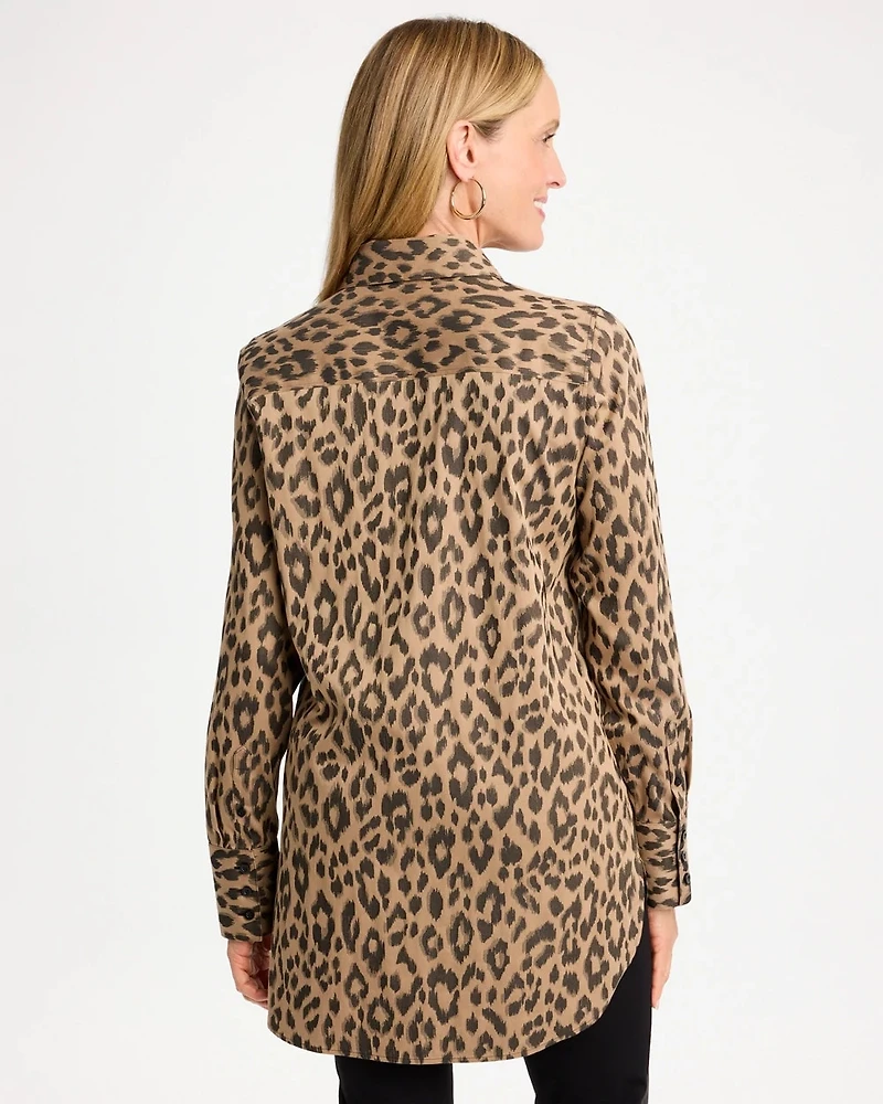 No Iron™ Stretch Animal Jacquard Tunic