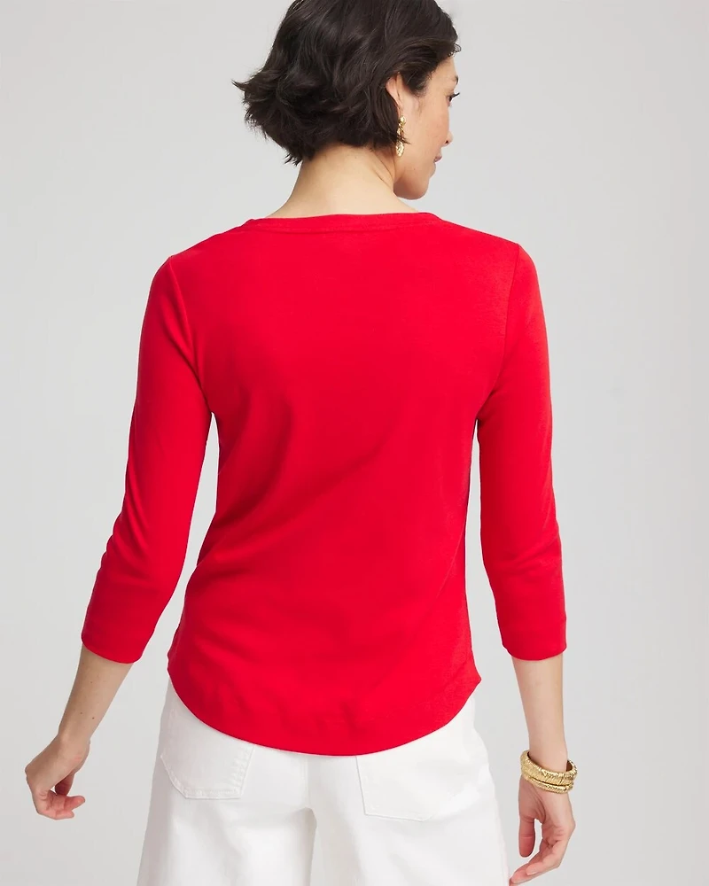 Everyday 3/4 Sleeve V-Neck Tee