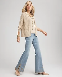 Pointelle Lace Scallop Cardigan