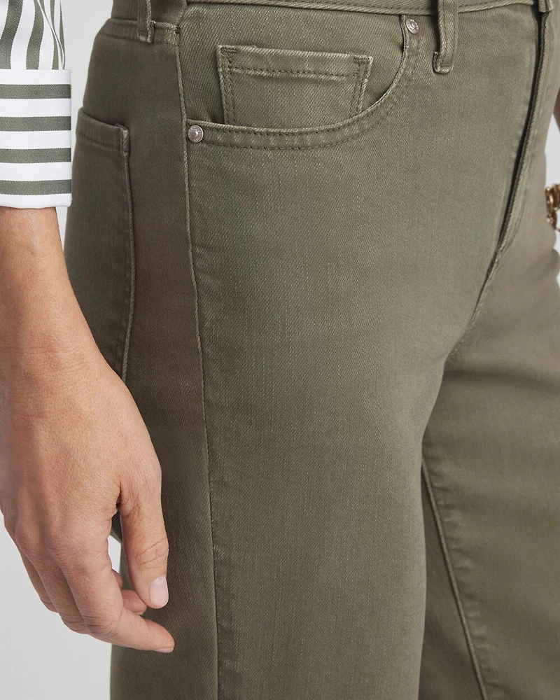 High Rise Straight Cropped Denim