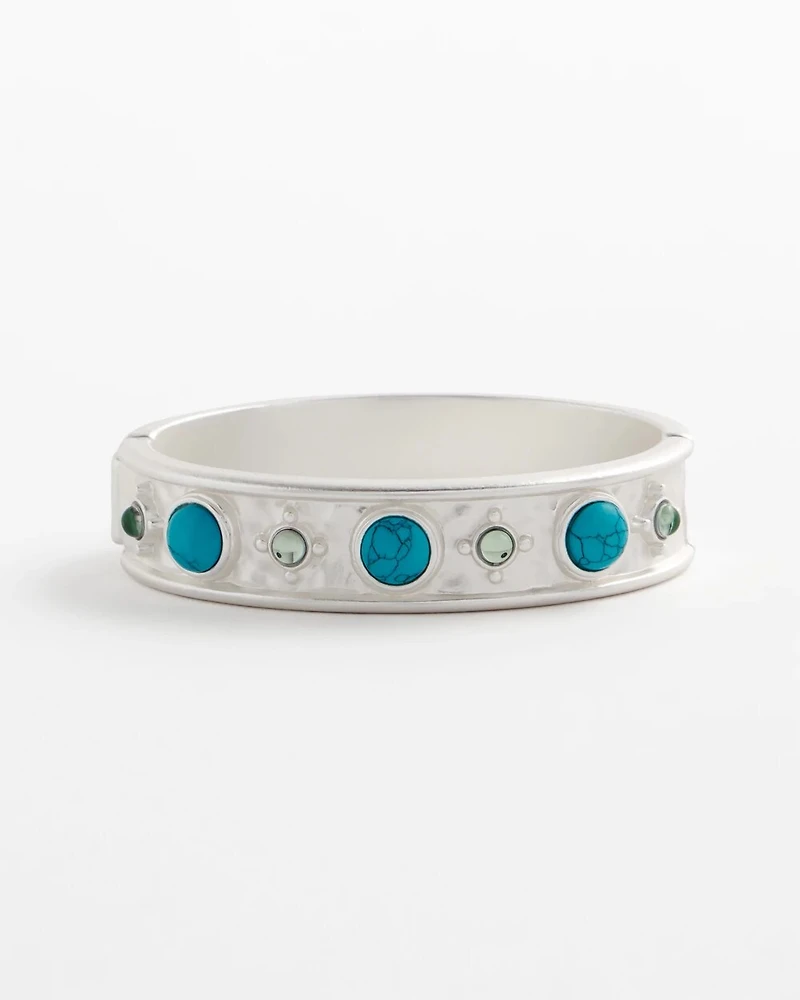 Turquoise Tone Hinge Bracelet