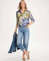 No Iron™ Stretch Garden Print Shirt