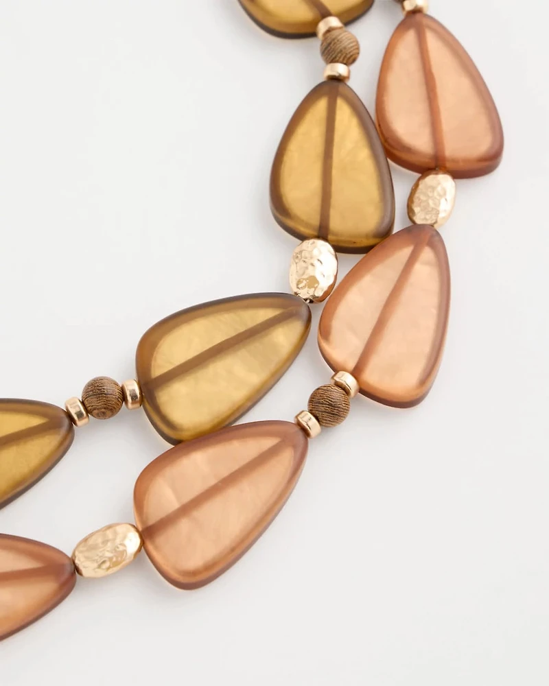 Neutral Double Strand Geo Necklace