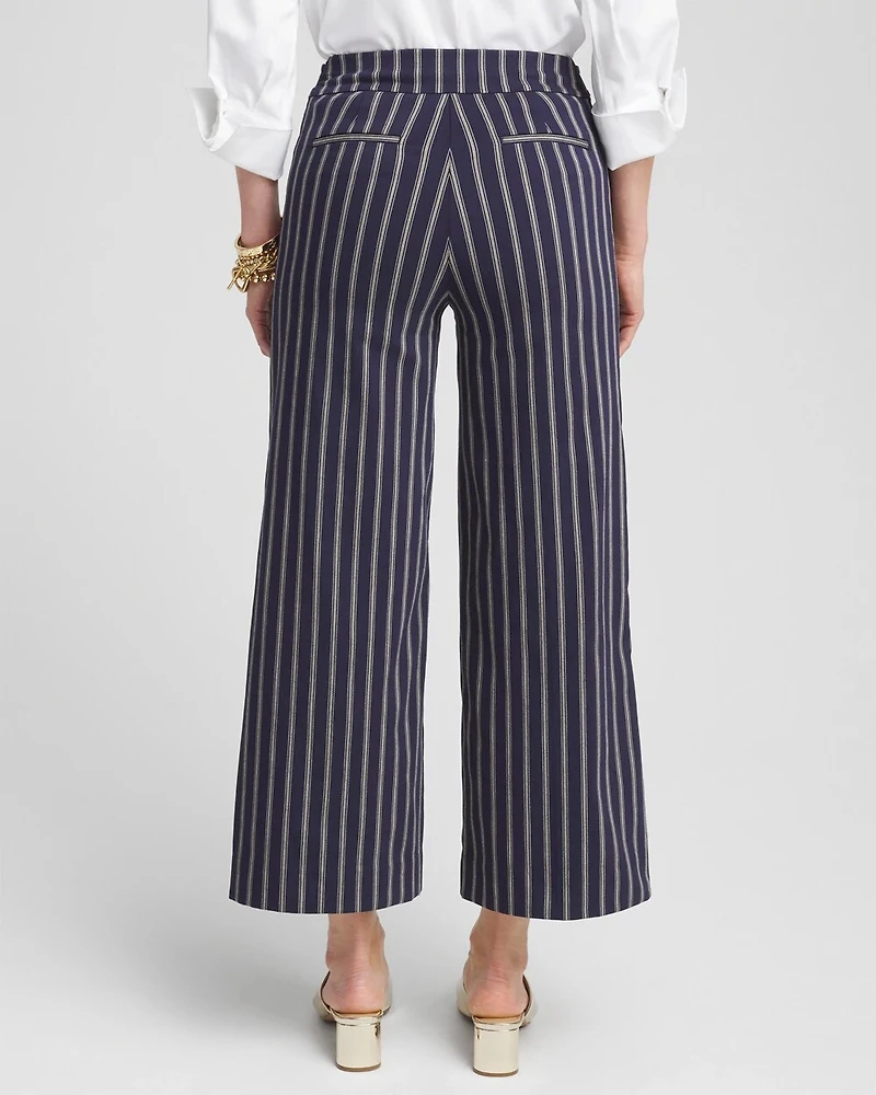 Brigitte Double Stripe Wide Leg Cropped Pants