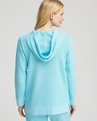 Zenergy® Crochet Knit Hooded Pullover Top