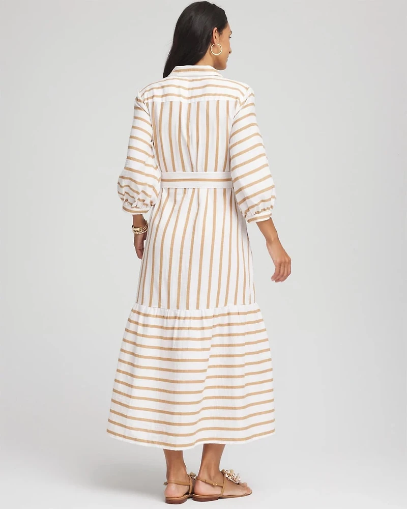 Striped Cotton-Gauze Shirtdress
