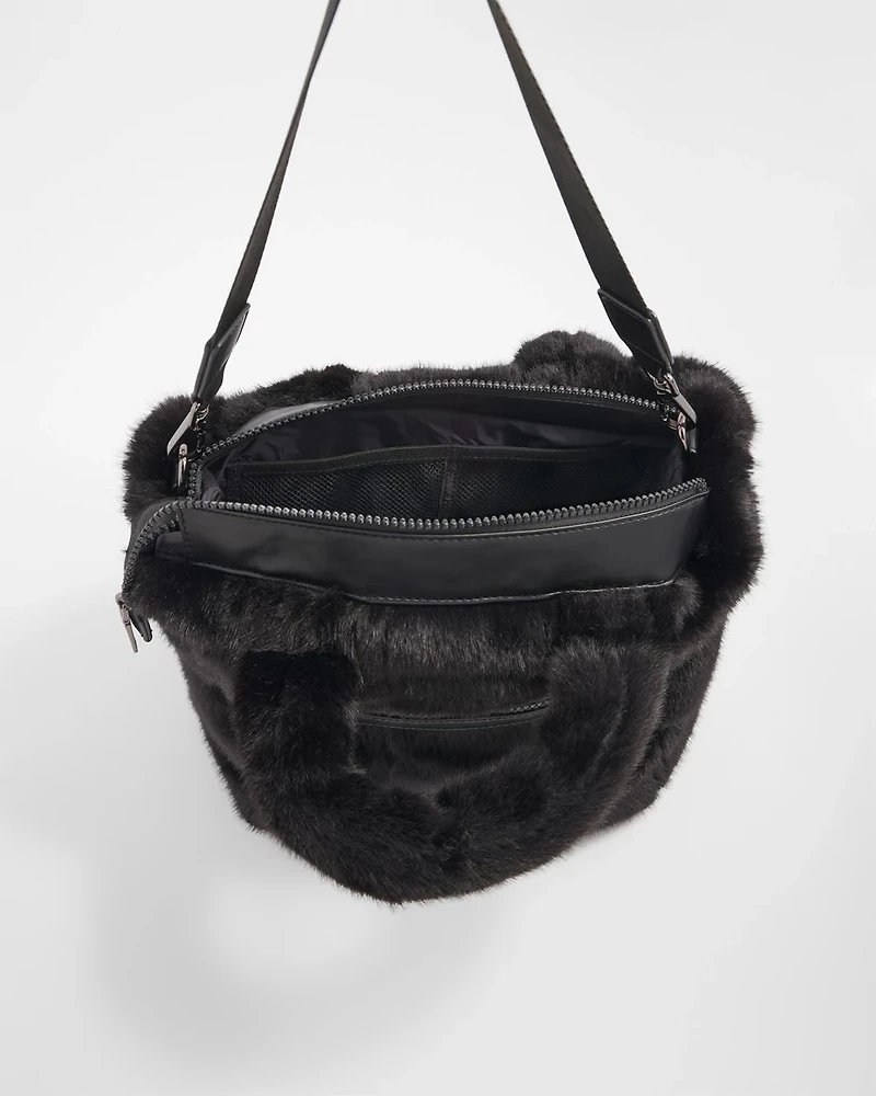 Faux Fur Puffer Tote