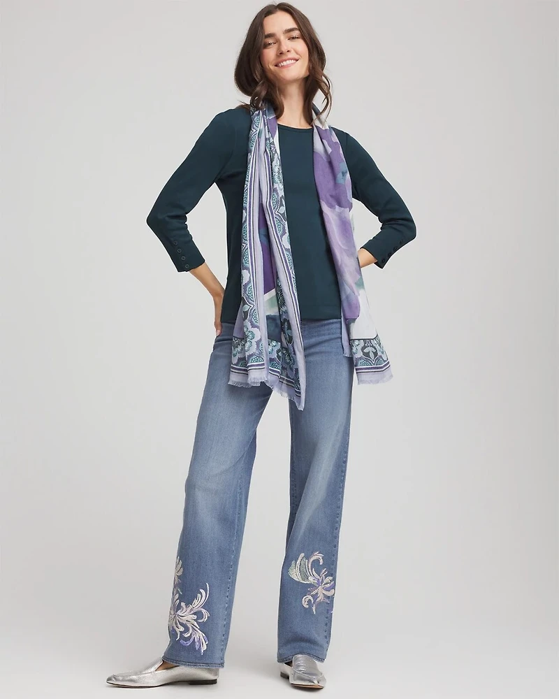 Pima Cotton Crewneck Button Tee