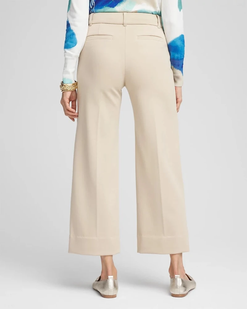 Button Knit Twill Cropped Pants