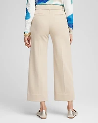 Button Knit Twill Cropped Pants