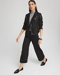 Stretch Faux Suede Moto Jacket
