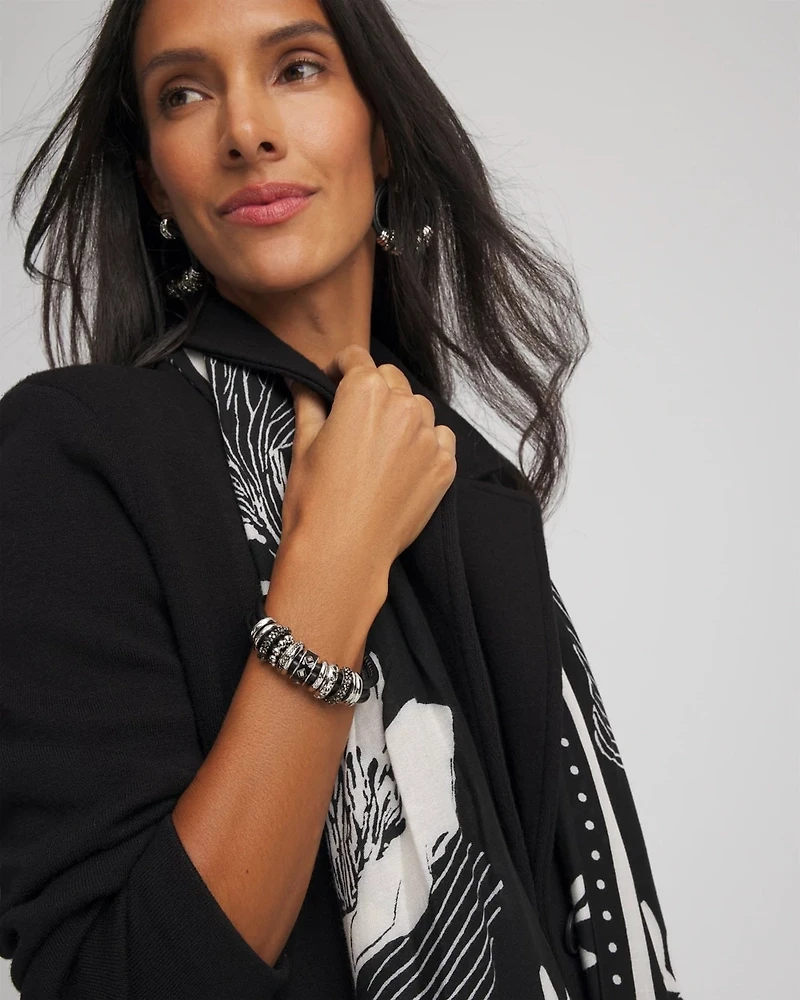 Black & Silvertone Charm Bracelet