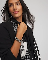 Black & Silvertone Charm Bracelet