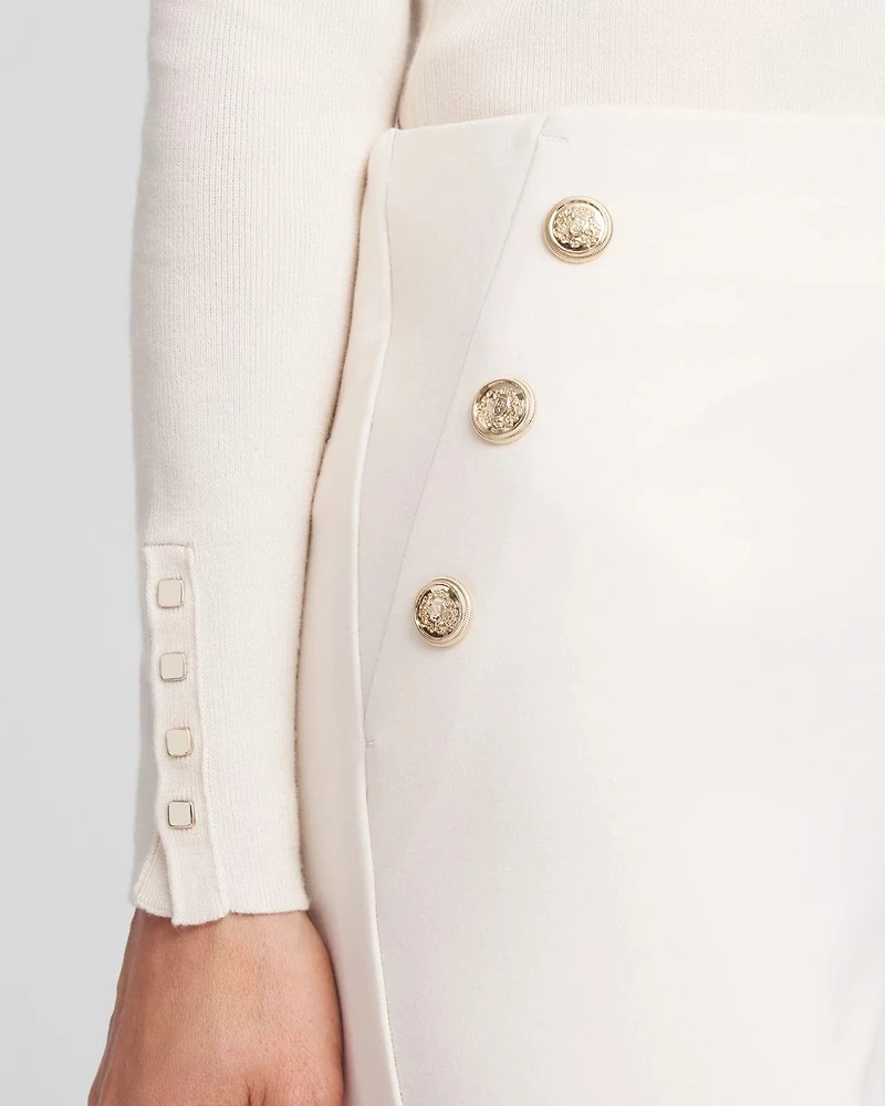 Juliet Ponte Button Detail Flare Pants