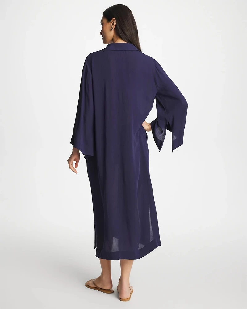 Woven Collar Swim Cover-Up