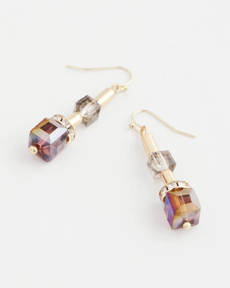 Art Deco Geo Glass Bead Earrings