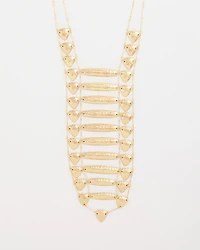 Golden Textured Bib Necklace