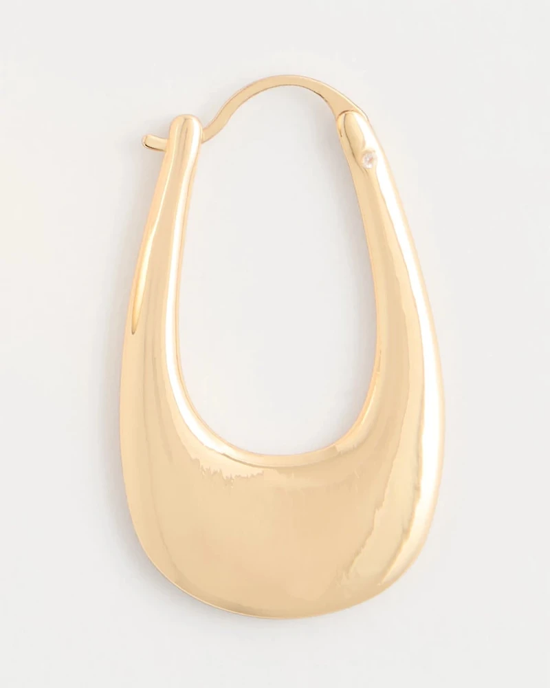 Goldtone Front To Back Hoop Earrings