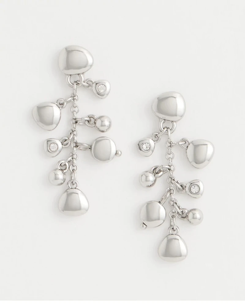 Silvertone Cluster Earrings