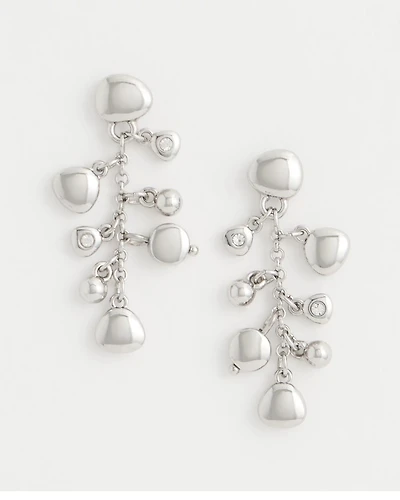 Silvertone Cluster Earrings