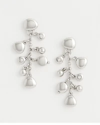 Silvertone Cluster Earrings