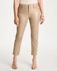 Girlfriend Slim Coated Crop Jeans