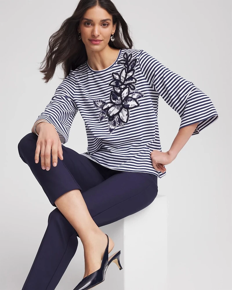 Floral Embroidered Tee