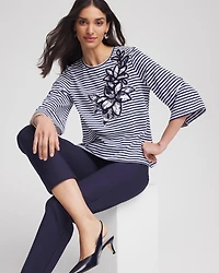 Floral Embroidered Tee