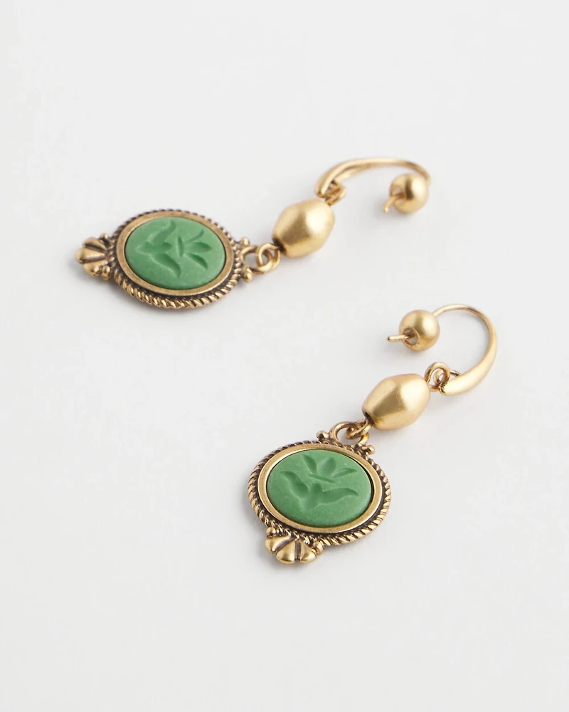Green Drop Earrings