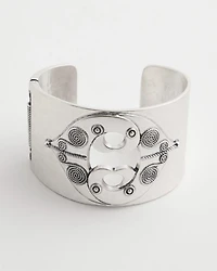 Silver Tone Cuff Hinge Bracelet