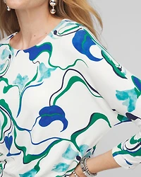 Touch of Cool™ Floral Banded-Hem Top