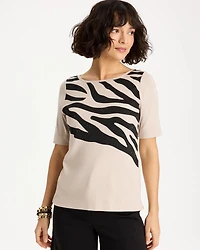 Zebra Pima Elbow Sleeve Tee