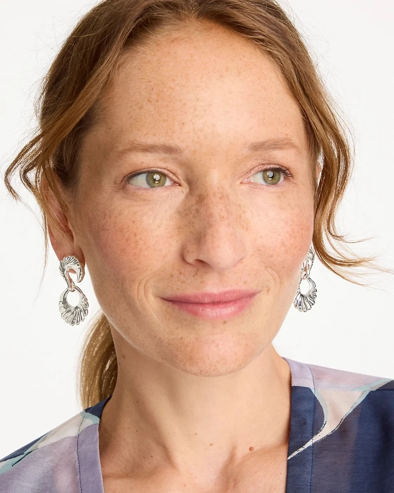 Silvertone Doorknocker Earrings