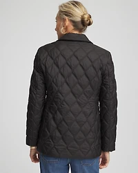Nylon Quilted Double Breasted Blazer