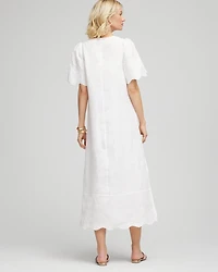 Linen V-Neck Cutout Maxi Dress