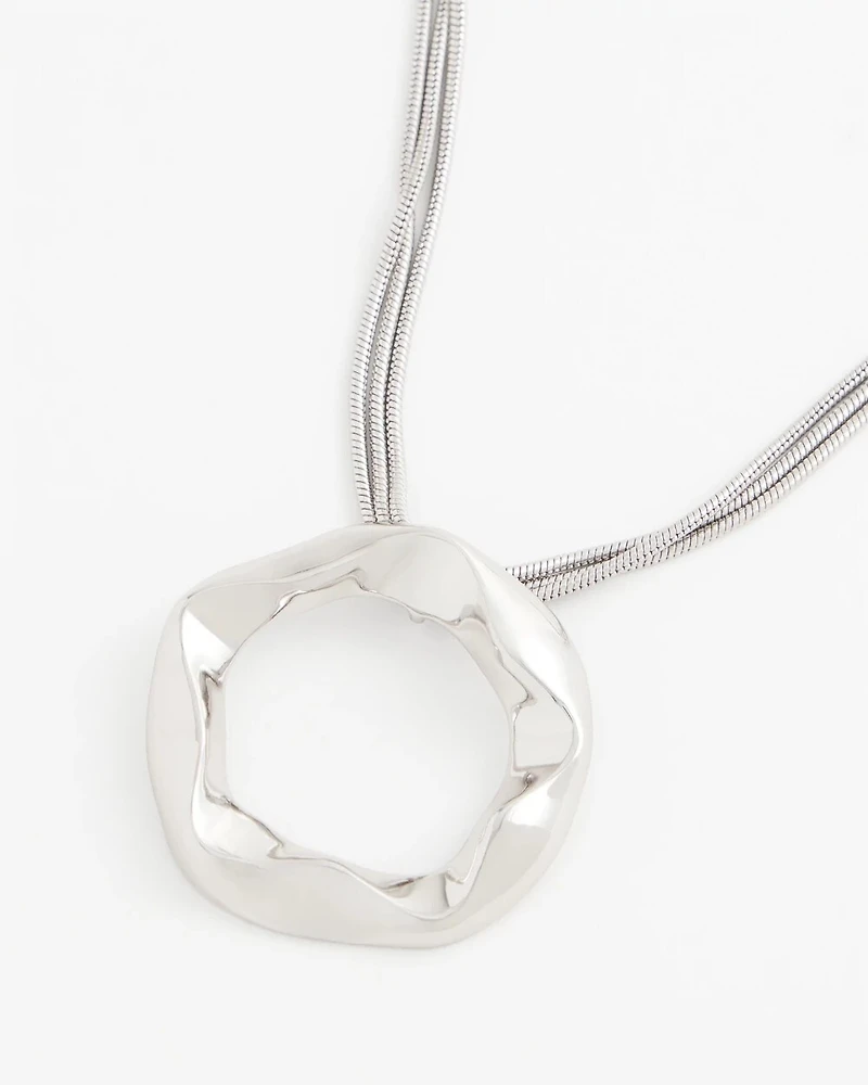Multi-Strand Circle Pendant Necklace