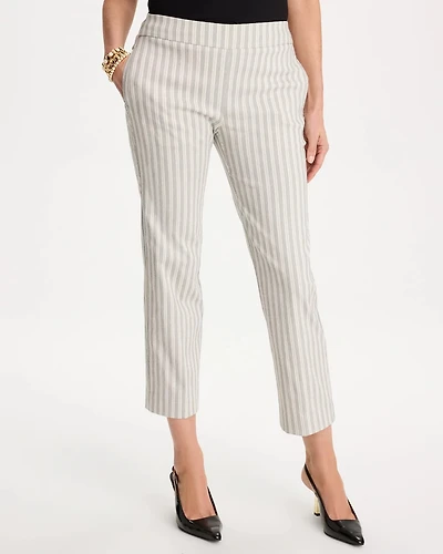 Striped Straight Crop Pant