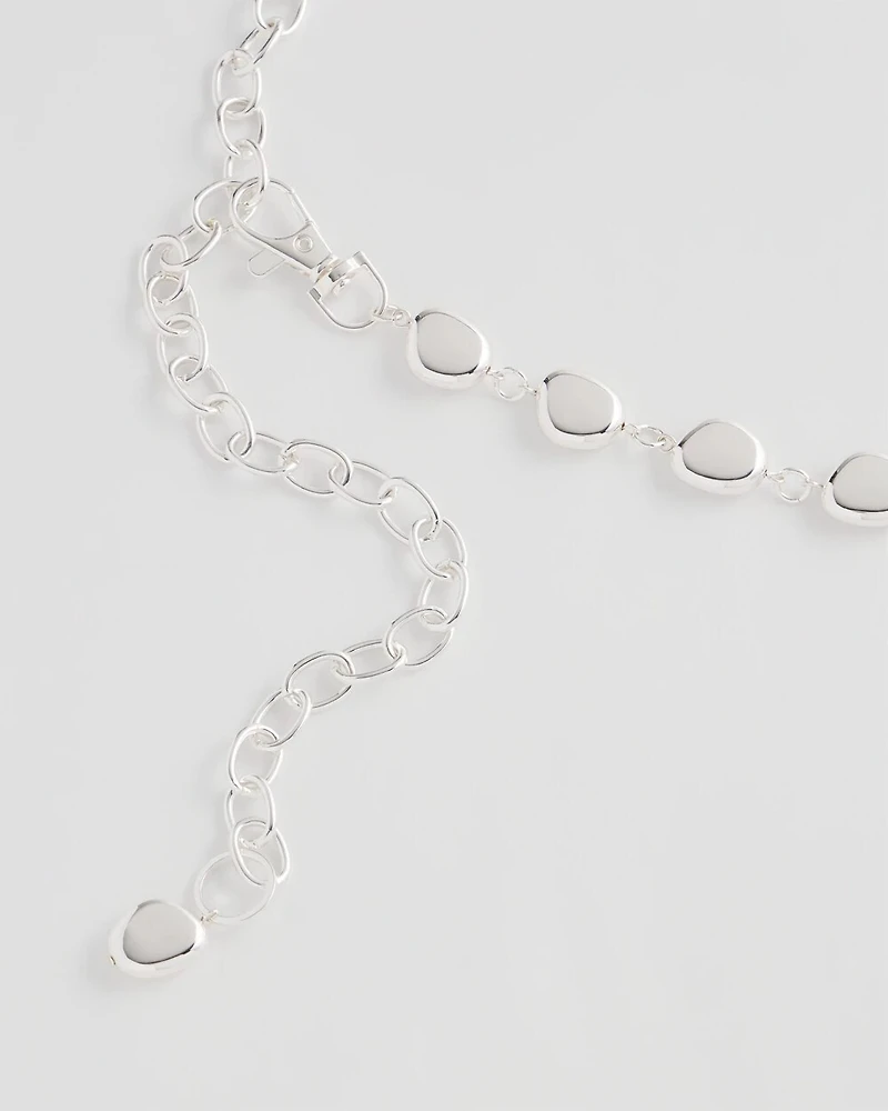 Silvertone Pebble Chain Belt