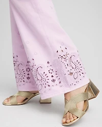Lavender Eyelet High-Rise Jeans