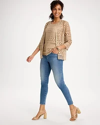 Travelers™ Metallic Crochet Cardigan